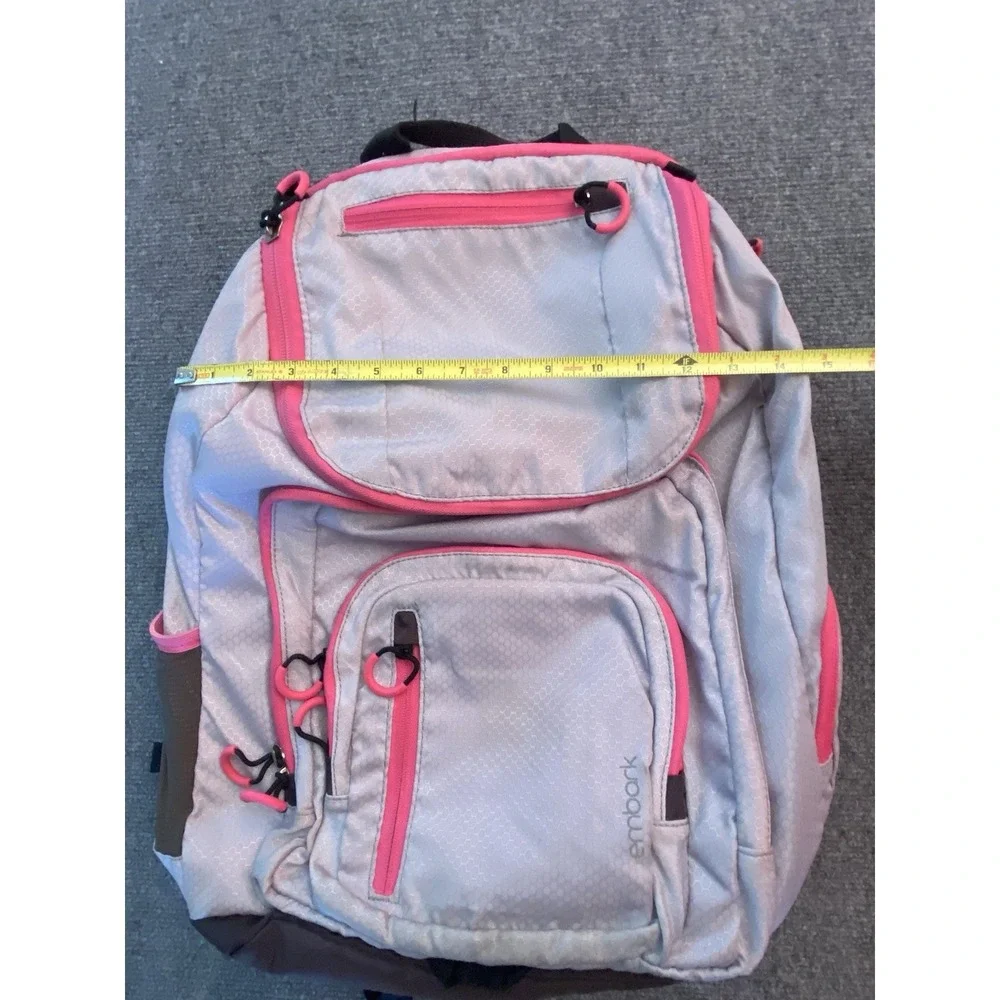 Embark Jartop Elite Backpack Gray Pink Laptop School